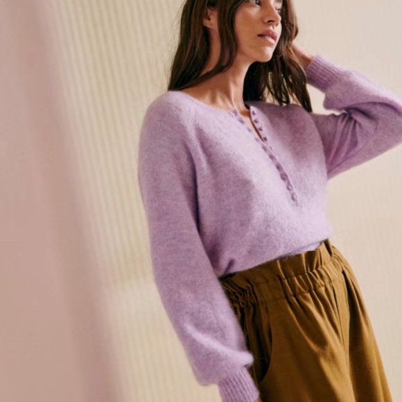 Sezane LÉON JUMPER in Lilac - Picture 3 of 9